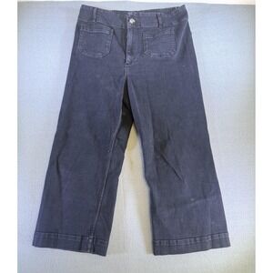 Pilcro Jeans Womens 32 Dark Wash Gray Wide Leg‎ Crop Stretch Denim Casual